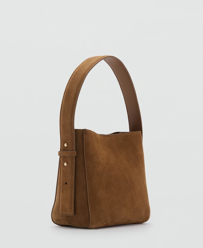 Mango Women's Suede Mini Shopper Bag