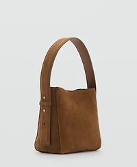 Mango Women's Suede Mini Shopper Bag