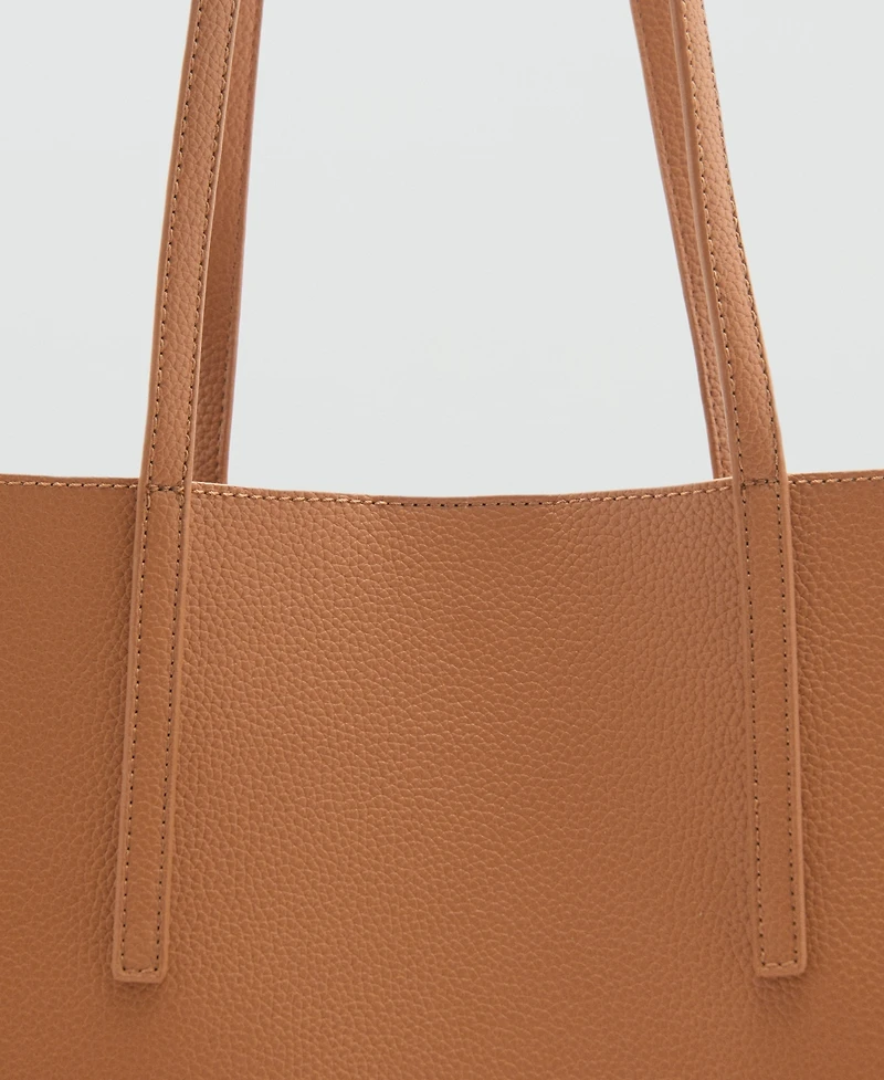 Mango Women's Pebbled Effect Shopper Bag