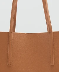 Mango Women's Pebbled Effect Shopper Bag