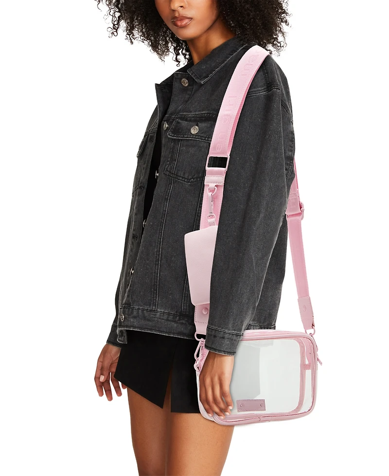 Madden Girl Ryann Clear Vinyl Camera Crossbody Bag