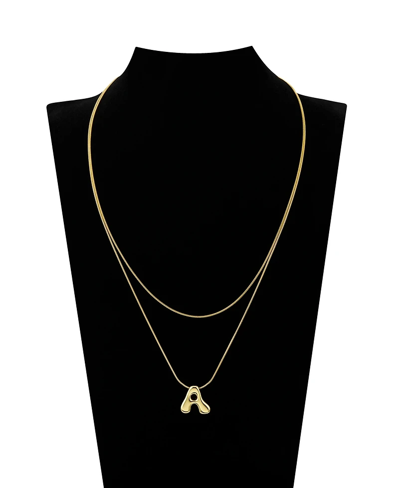 Unwritten x moda Sport Silver Tone Water Resistant Initial Layered Necklace