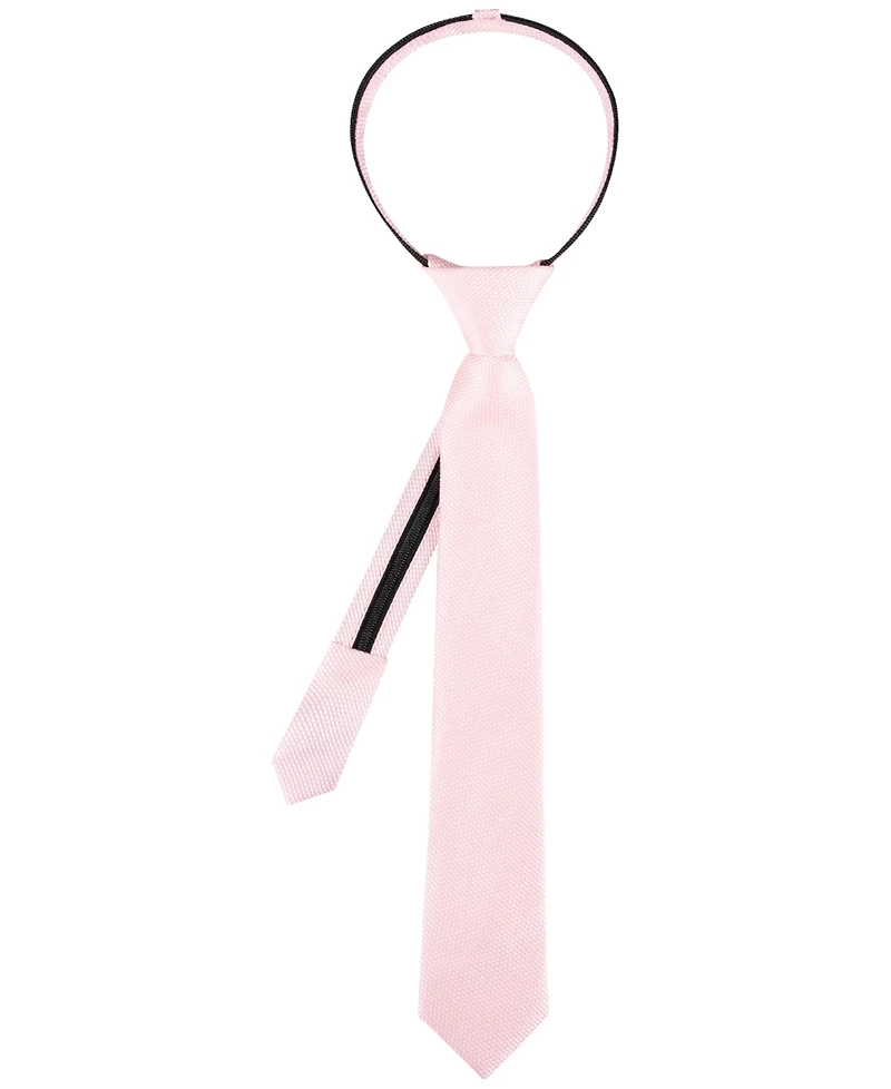 Tommy Hilfiger Boys Textured Solid Pre-Tied Zipper Tie