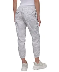 Dkny Sport Women's Cotton Ribbed-Waist Jogger Cargo Pants
