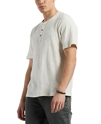 Men's Slub Knit Short Sleeve Relaxed Henley T-Shirt