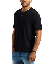 Men's Slub Knit Short Sleeve Relaxed Henley T-Shirt