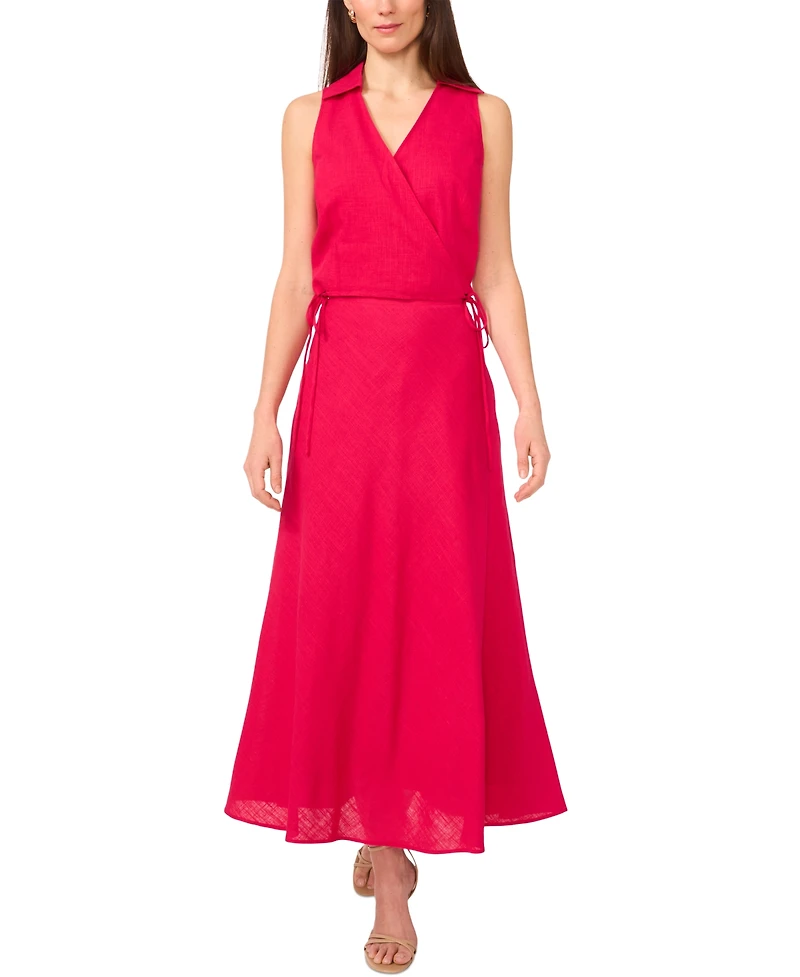 1.state Women's Collared Crossover Cropped Top