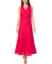 1.State Womens Collared Crossover Cropped Top A Line Maxi Skirt