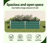 Garden Raised Bed Galvanized Steel 63"x15.7"x17.7" Green