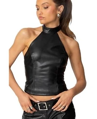 Edikted Womens Alba Faux Leather Dress