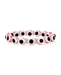 Bling Jewelry Turkish Translucent Colorful Multi Color Evil Eye Glass Bead Stretch Bracelet Rondelle Crystal Spacers Protection