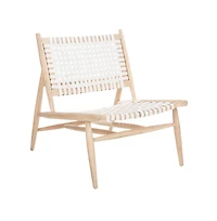 Soleil Leather Woven Accent Chair
