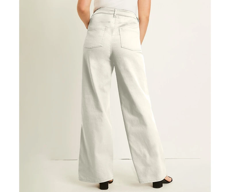 June + Vie Women's Fit Wide-Leg Jeans