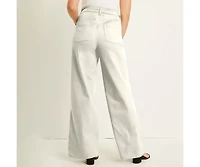 June + Vie Women's Fit Wide-Leg Jeans