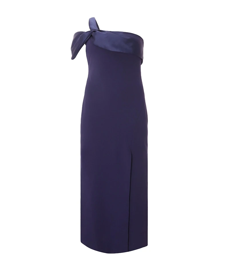 Quiz Plus One Shoulder Satin/Scuba Crepe Maxi Dress