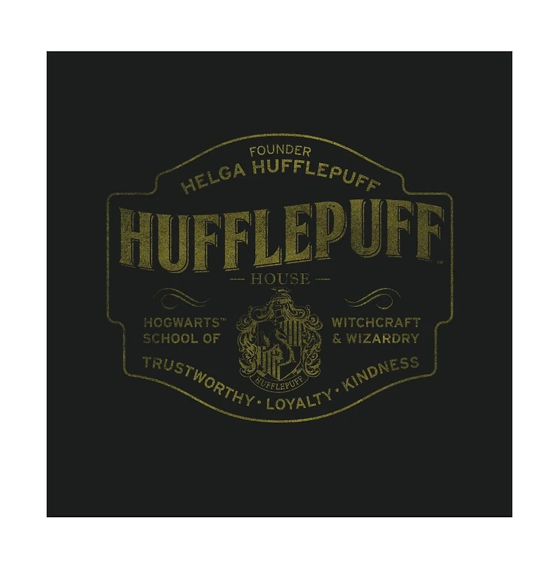 Harry Potter Men's Hufflepuff Hogwarts House Black Graphic Tee-3XL