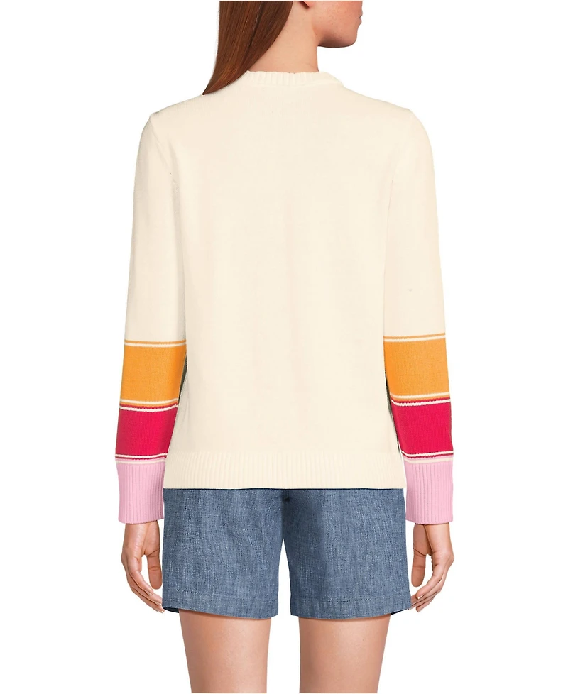 Lands' End Women's Drifter Crew Neck Jersey Pull Over Sweater