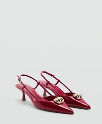 Mango Women's Metallic Detail High Heel Shoes