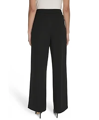 Halston Women's Button-Trim Straight-Leg Pants