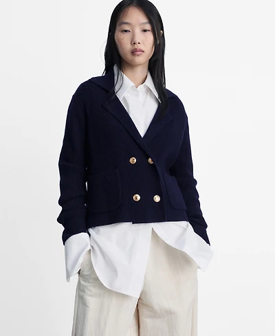 Mango Women's Double Breasted Knitted Sweater