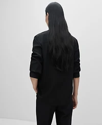 Mango Women's Satin Silk Shirt