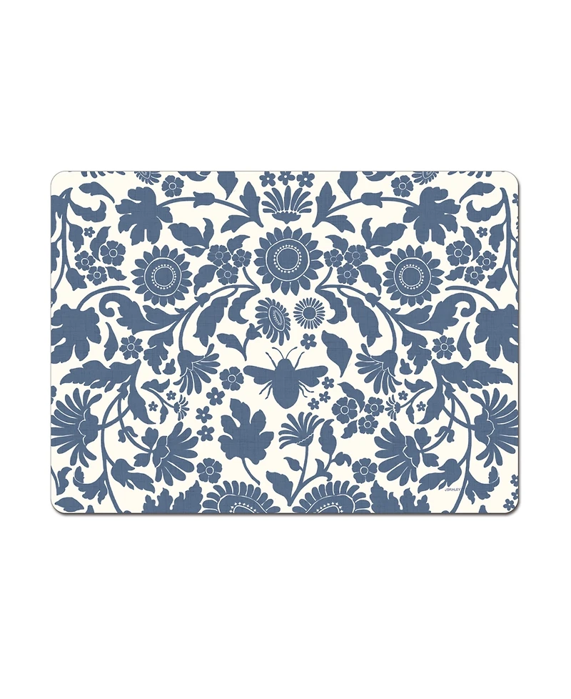 CounterArt Vintage Floral Hardboard Cork Placemats, Set of 4