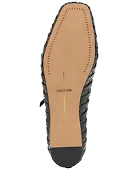 Dolce Vita Women's Rains T-Strap Woven Mary Jane Flats