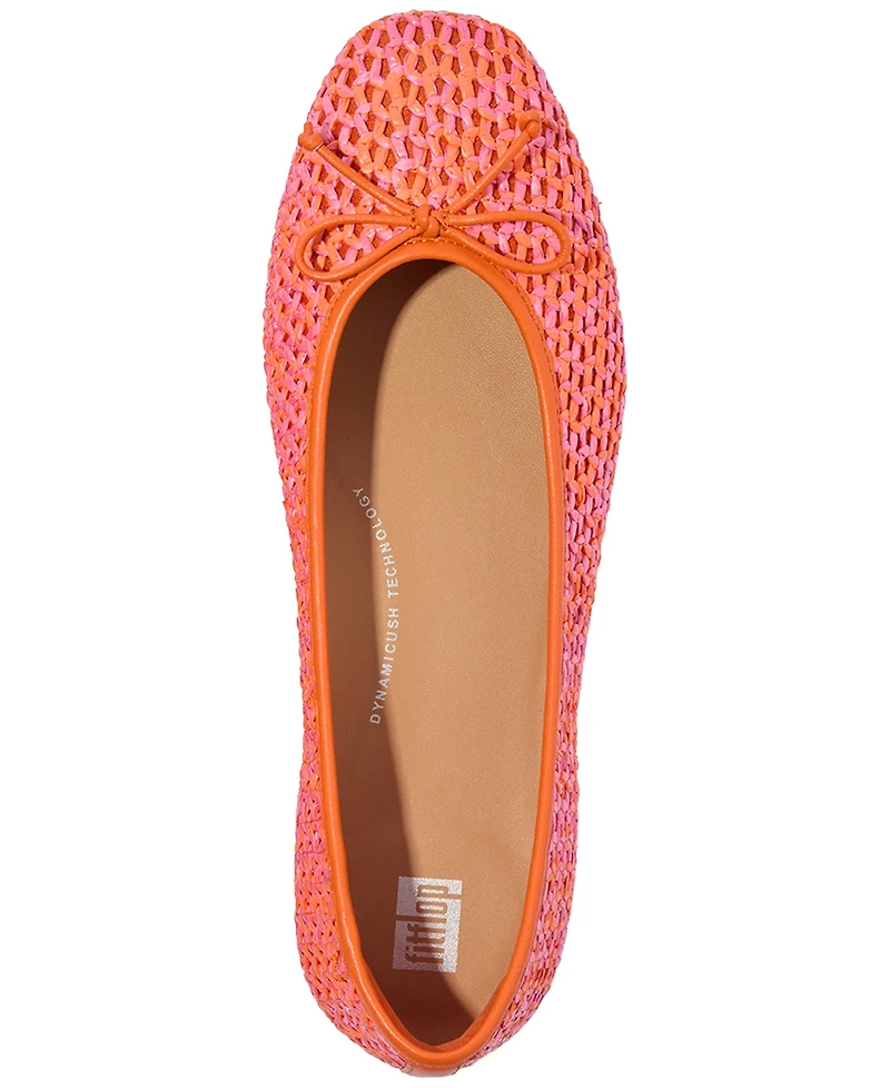 FitFlop Women's Delicato Bow Woven Ballet Flats