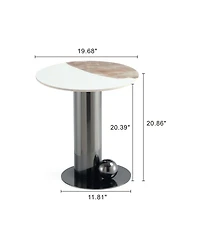 Manhattan Comfort Laurel 19.68" Modern Sintered Stone Top End Table