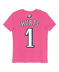 Nike Big Girls Jalen Hurts Pink Philadelphia Eagles Player Name Number T-Shirt