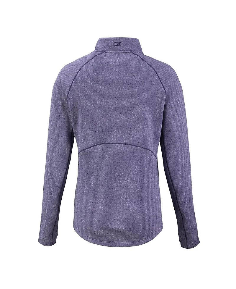 Cutter & Buck Women's Heather Purple Baltimore Ravens Peshastin Eco Fleece Tri-Blend Raglan Half-Zip Jacket