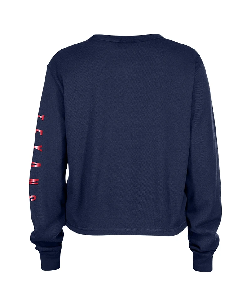 New Era Women's Navy Houston Texans Thermal Crop Long Sleeve T-Shirt