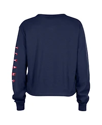New Era Women's Navy Houston Texans Thermal Crop Long Sleeve T-Shirt