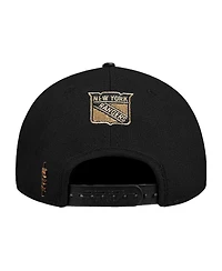 Pro Standard Men's Black New York Rangers Metallic Logo Pinch Front Adjustable Hat