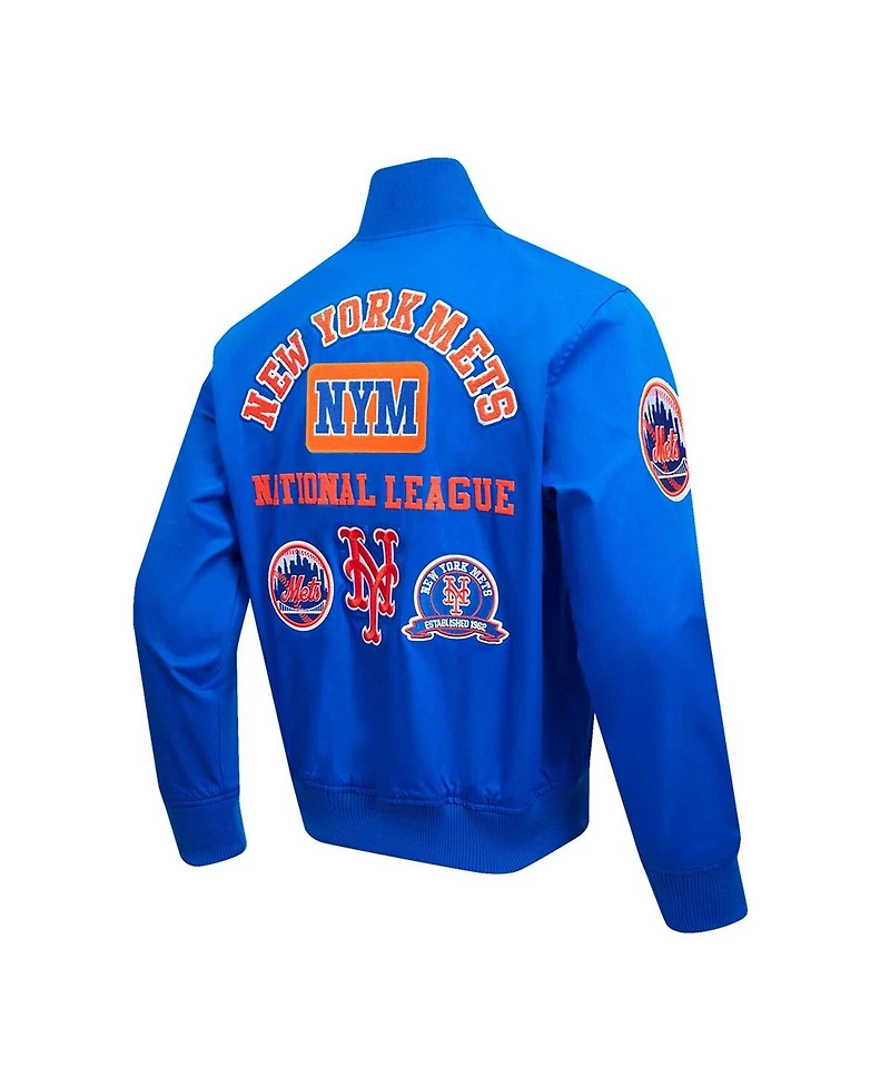 Pro Standard Men's Royal New York Mets Area Code Twill Full-Zip Jacket