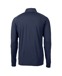 Cutter & Buck Men's Navy The Players Adapt Eco Knit Stretch Quarter-Zip Pullover Top