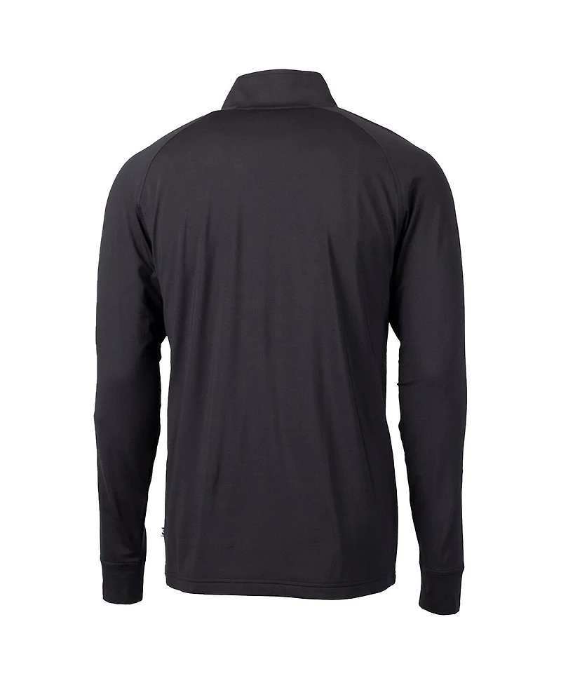 Cutter & Buck Men's Black Ohio State Buckeyes Adapt Knit Stretch Quarter-Zip Pullover Top