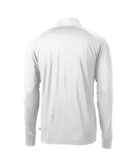 Cutter & Buck Men's White Buffalo Bills Adapt Eco Knit Stretch Quarter-Zip Throwback Pullover Top