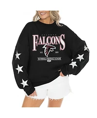 Gameday Couture Women's Black Atlanta Falcons Rhinestone Star Sleeve Settle the Score Tri-Blend Pullover