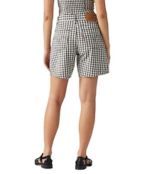 Levi's Premium Women's High-Rise Check-Print Baggy Shorts