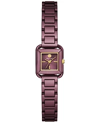 Tory Burch Women's The Kira Square Purple Stainless Steel Bracelet Watch 18mm