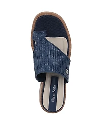 Franco Sarto Women's Sia Toe Loop Block Heel Slide Dress Sandals