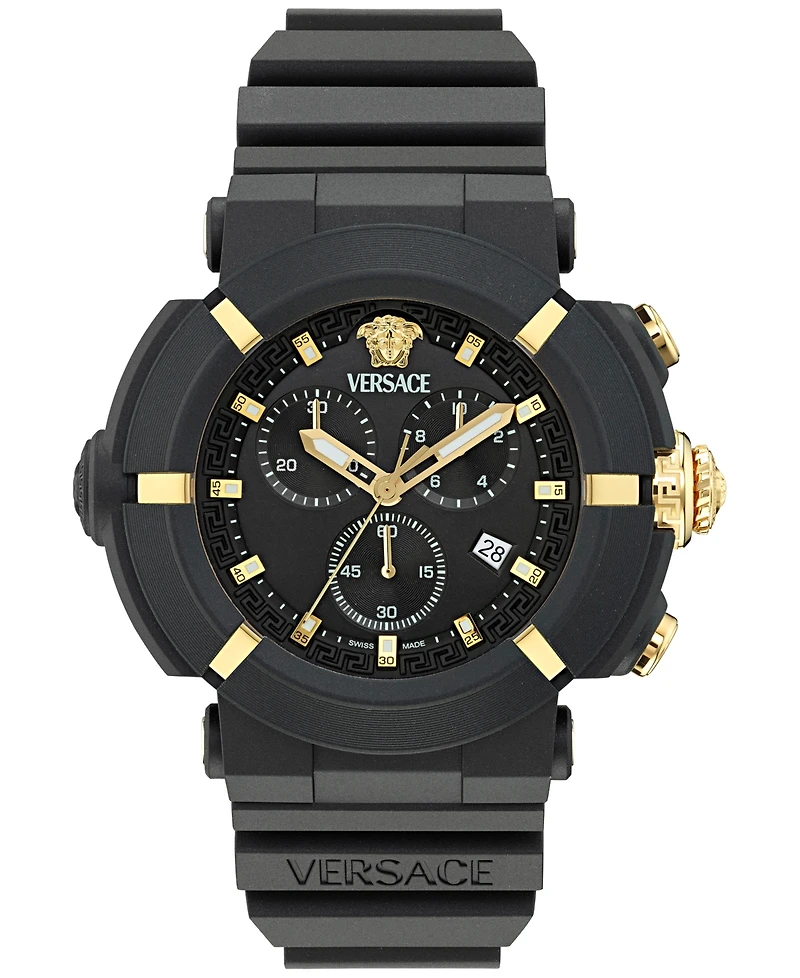 Versace Men's Swiss Chronograph Real Active Tpu Strap Watch 45mm