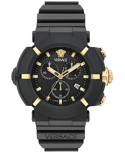 Versace Men's Swiss Chronograph Real Active Tpu Strap Watch 45mm