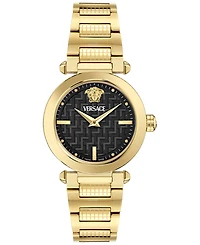 Versace Women's Swiss Greek Gold Ion Plated Bracelet Watch 35mm