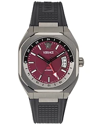 Versace Men's Swiss Automatic V-Contempo Gmt Black Tpu Strap Watch 40x48mm