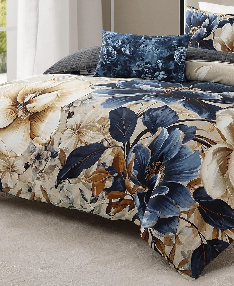Bebejan English Manor Bedding 100% Cotton Sateen 5 Piece King Size Reversible Comforter Set