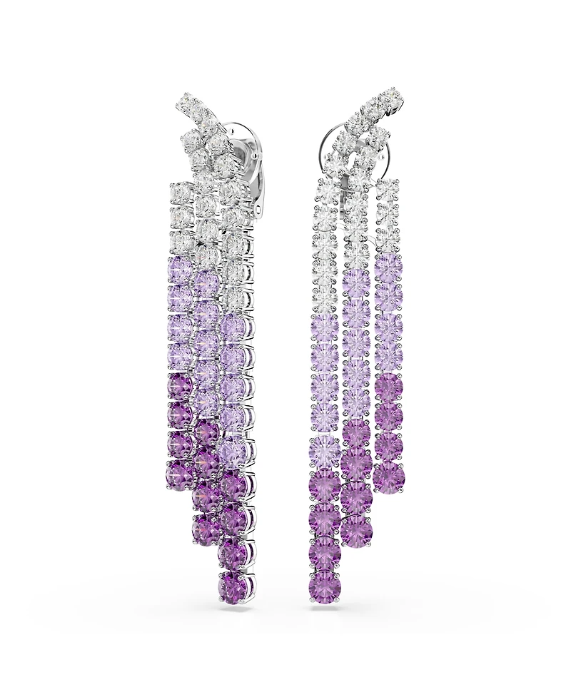 Swarovski Matrix Rhodium Plated Clip-On Earrings
