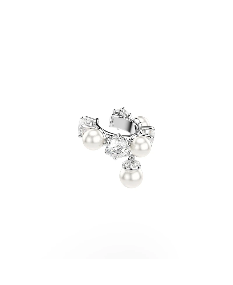 Swarovski Matrix White Rhodium Plated Round Cut Ear Cuff Sets