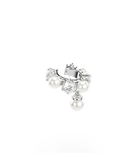 Swarovski Matrix White Rhodium Plated Round Cut Ear Cuff Sets